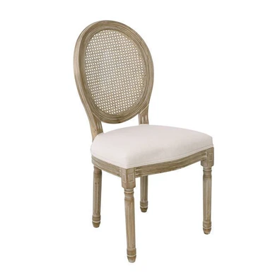 Σετ Καρέκλες 2 τμχ Decape Ξύλο/Ψάθα/ Ύφασμα 49x45x