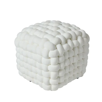 Das Home Διακοσμητικο Πουφ 43χ43χ40 2275 White 43x