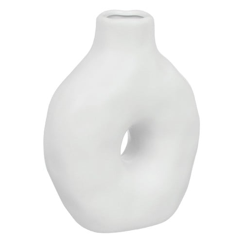 Vazo e bardhe dizanjo modern 15x7x20 cm
