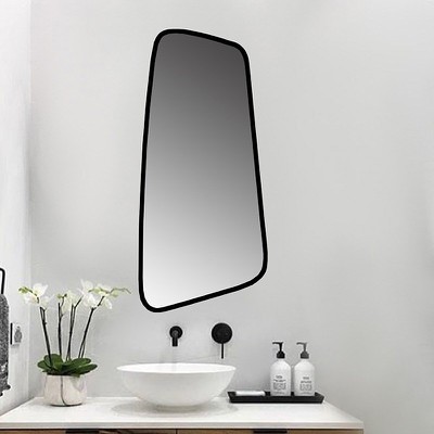 Καθρέπτης μπάνιου τοίχου 30Χ70/40x75 ροντέ με μαύρ