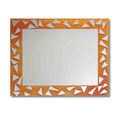 Handmade Mirror 70x80 with triangular orange mirro