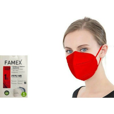 FAMEX Particle Filtering Half NR Μάσκα Προστασίας FFP2 Κόκκινο 30 Τεμάχια 3x10