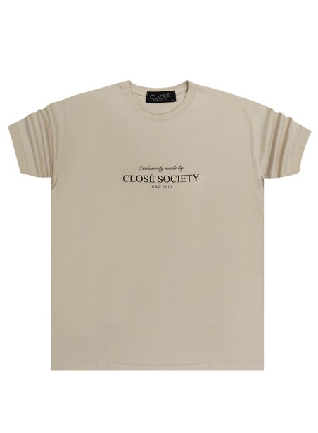 CLVSE SOCIETY BEIGE EXCLUSIVE LOGO T-SHIRT