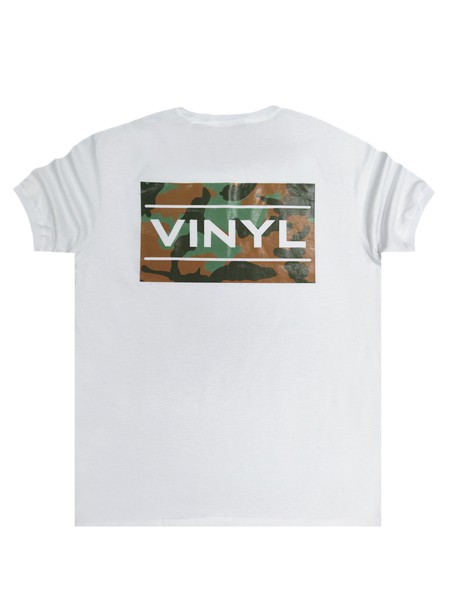 Vinyl art clothing white army logo t-shirt