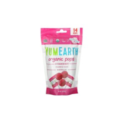 YumEarth Organic Pops Organic Strawberry flavored lollipops 14 pieces