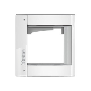 Newsfera Button 2 Module Frame White/Alluminium 35
