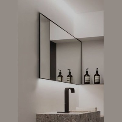 Καθρέπτης με αλουμινένιο πλαίσιο 90x75 με κρυφό φω