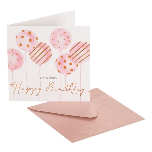 Kartoline ditelindje roze me tollumbace 15x15cm 