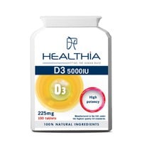 Healthia Vitamin D3 5000iu 100 Ταμπλέτες - Συμπλήρ