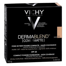 Vichy Dermablend Covermatte Make-Up No.35 Sand Υψηλής Κάλυψης Make Up σε μορφή πούδρας, για λιπαρή επιδερμίδα με τάση ακμής, 9.5gr