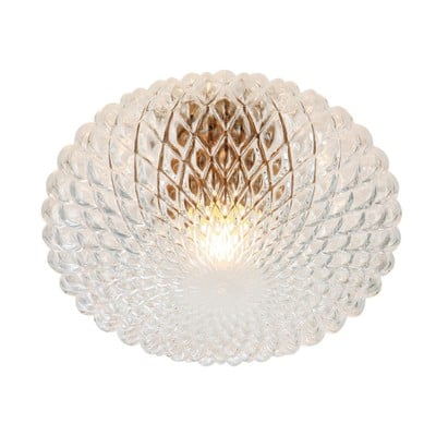 Ceiling Light With Terrain Clear Glass Ε27 40W Est