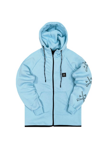 Vinyl full-zip hoodie with logo - mint
