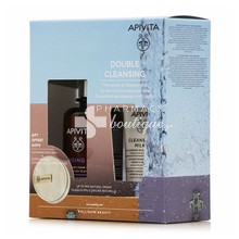 Apivita Σετ Double Cleansing - Creamy Foam Face & Eyes - Αφρός Καθαρισμού, 200ml & ΔΩΡΟ 3 in 1 Cleansing Milk Face & Eyes - Γαλάκτωμα Καθαρισμού, 50ml & Δίσκοι Ντεμακιγιάζ, 2τμχ.
