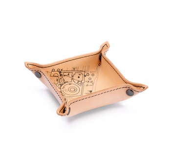 Museum excavation leather valet tray - small