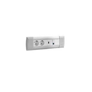Office Power Socket Recessed Empty 8 Modules White