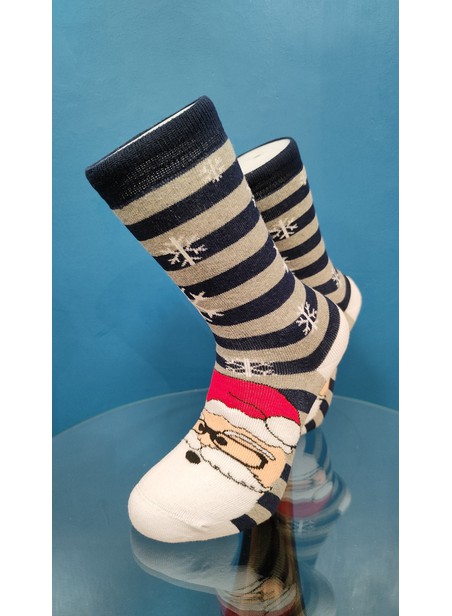 V-tex socks xmas sanda striped - blue/grey