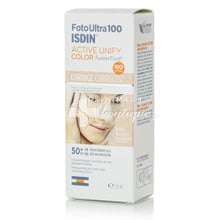 ISDIN FotoUltra 100 Active Unify Color Fusion Fluid SPF50 (SPF100 Real) - Λεπτόρρευστη Αντηλιακή Κρέμα για Μείωση των Σκούρων Κηλίδων με Χρώμα, 50ml