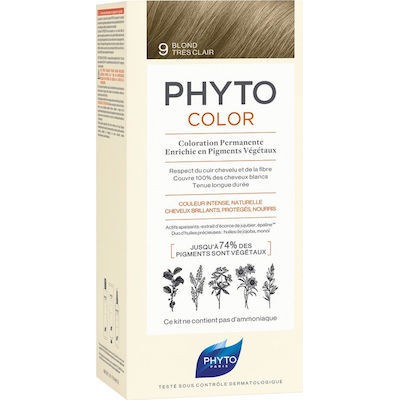 Phyto Phytocolor Very Light Blonde (9.0) - Μόνιμη Βαφή Μαλλιών Ξανθό Πολύ Ανοιχτό