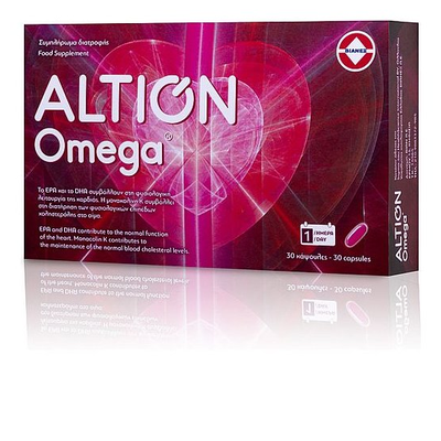 ALTION Omega Ω-3 Λιπαρά Οξέα Και Μονακολίνη Κ Για Τον Έλεγχο Της Χοληστερίνης x30 Μαλακές Κάψουλες