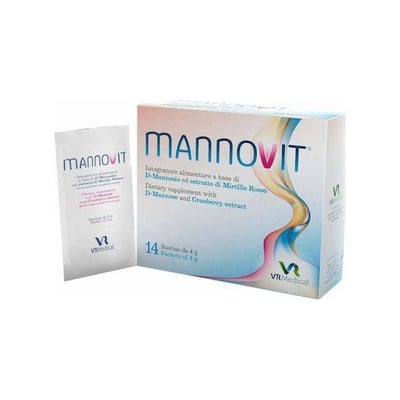 VR MEDICAL MannoVit Συμπλήρωμα Διατροφής Για Την Αντιμέτωπιση Της Ουρολοίμωξης 14 φακελάκια x4g