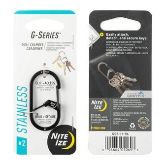 G-Series Ανοξείδωτο Carabiner, Μαύρο, Size 2