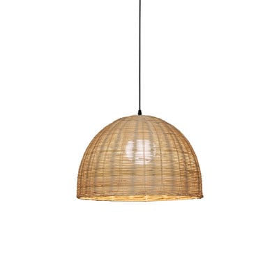 Pendant Lamp Saman Beige Βlack Bamboo 1Xe27