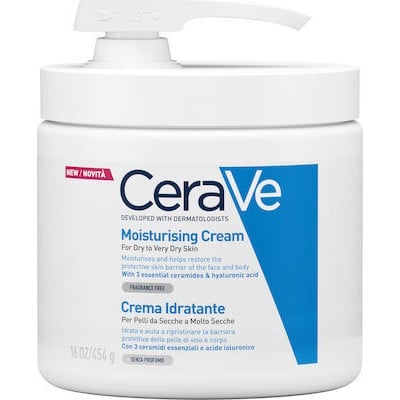 CERAVE  Moisturising Cream Ενυδατική Κρέμα Προσώπου & Σώματος Με Αντλία Για Ξηρές Έως Πολύ Ξηρές Επιδερμίδες 454g