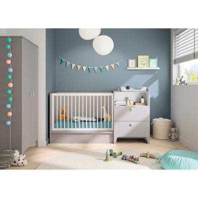 Convertible compact bed Guivaume 60x120cm Grey-Moo