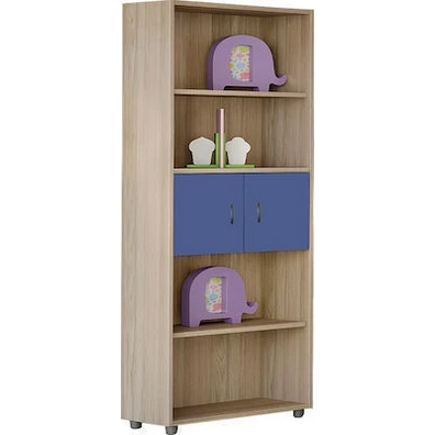 Kids' Double Bookcase/Oak Blue