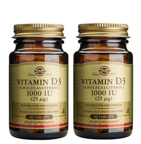 2x Solgar Vitamin D 3 1000IU  Βιταμίνη D3 για Οστά
