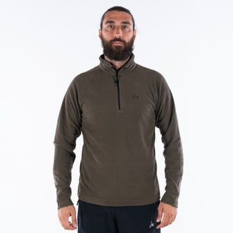 Πουλόβερ Fleece Api Half Zip, Χακί