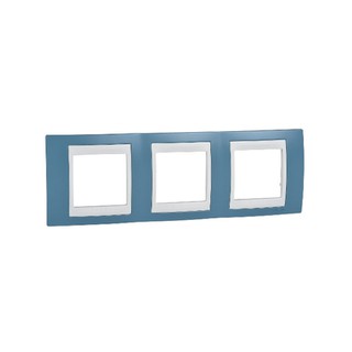 Unica Plus Frame 3 Gangs Horizontal Manganese Blue