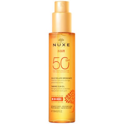 NUXE Sun Tanning Sun Oil Αντηλιακό Λάδι Μαυρίσματος Για Πρόσωπο & Σώμα SPF50 150ml