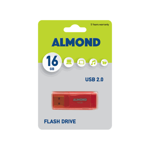 ALMOND FLASH DRIVE USB 16GB PRIME ΠΟΡΤΟΚΑΛΙ
