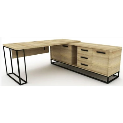 Γραφείο Μελαμίνης 180x90x75 Με Πλευρικό 200x50x70 